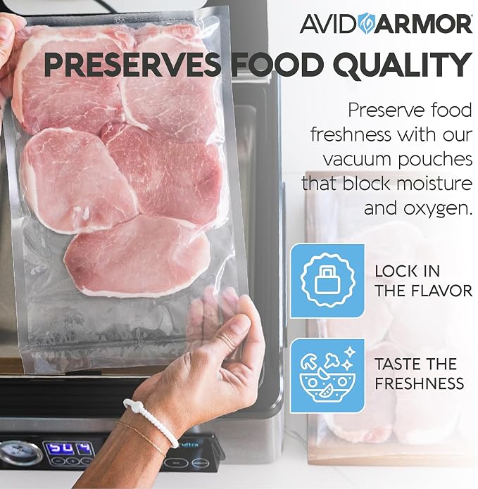 Avid Armor – Chamber Machine Pouches 3.5mil, Pre-Cut Chamber Vacuum Sealer Bags, Heavy Duty Seal Pouch, BPA-Free Chamber Sealer, Assorted Size Pack, 6"x10", 8"x10", 11"x10" - Pack of 300
