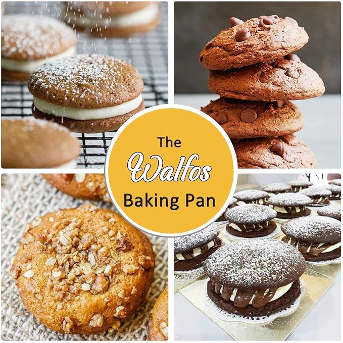Walfos Silicone Muffin Pan Set of 3, Including Regular 12 Cups Muffin Pans, 24 Cups Mini Muffin Pan & 6 Cups Muffin Top Pan, Non-Stick Cupcake Pan, Easy to Release & Dishwasher Safe