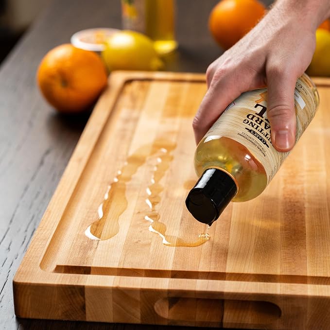 CLARK'S Food Grade Mineral Oil 12 oz, Butcher Block Conditioner - Unscented | Mineral Oil for Wood Cutting Boards, Butcher Blocks, Utensils, Lubricant for Knives. Soak for 2-3 Hours for Optimal Finish