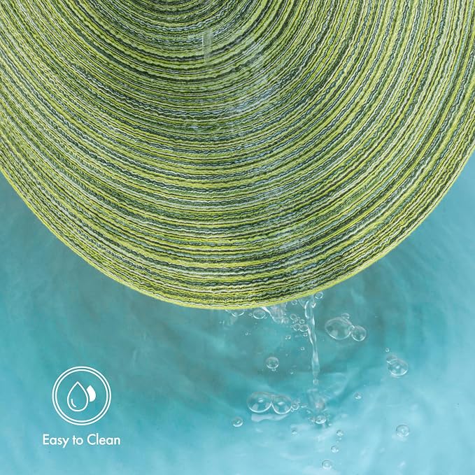 Winknowl Round Braided Placemats Set of 8 Washable Woven Heat Resistant Table Mats for Kitchen Dining Tables 15 inch Round Place Mats (Pea Green,8)
