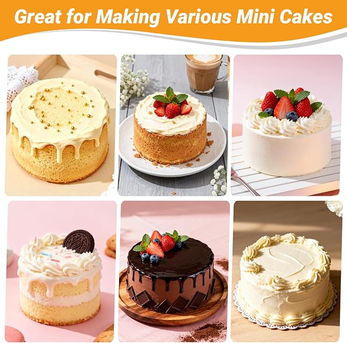 Beasea 6 Inch Cake Pans Set, 3 Pack Aluminum Alloy Round Cheesecake Pan with Removable Bottom, Small Cake Tin Mold for Baking Oven Bakeware