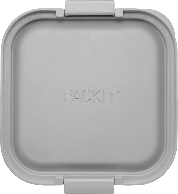 PackIt Mod Snack Bento Food Storage Container, Steel Gray (Pack of 2)