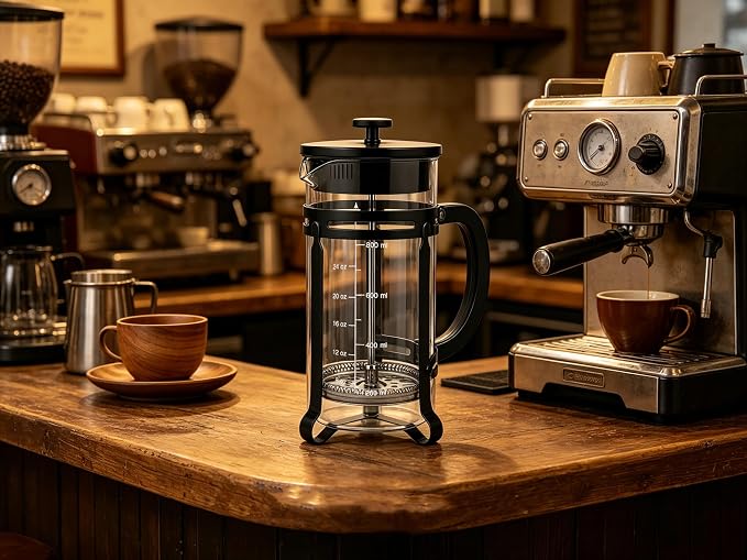 French Press Coffee Maker 34oz, Glass Coffee Press With Extra Filter-Black | Thickened Glass Stainless Steel, for Coffee, Cold Brew,Tea & Cocoa