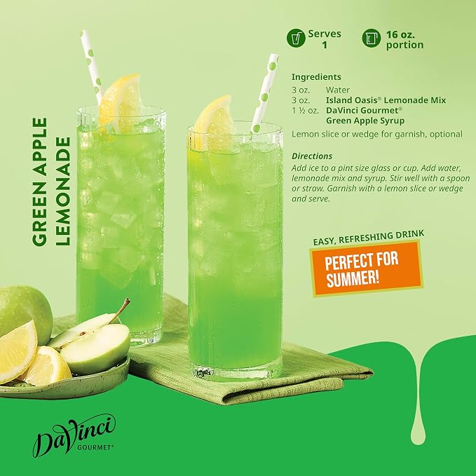 DaVinci Gourmet Green Apple Syrup, 25.4 Fluid Ounces (Pack of 4)