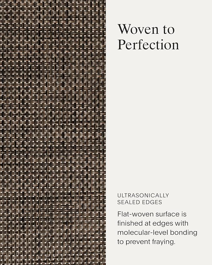 Chilewich Basketweave Placemats, Woven Round Placemats Set of 4 | Reusable, Stain-Resistant, Indoor/Outdoor Tabletop Protection, Earth, 15"