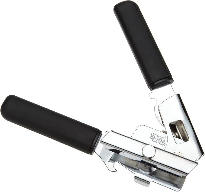 GoodCook Everyday Classic Can Opener, High Carbon Stainless Steel Blade, Heavy Duty with Soft Grip Handles, Manual Kitchen Tool for All Can Sizes