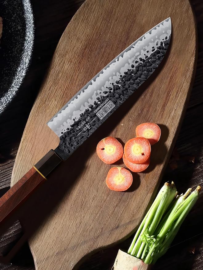 HOSHANHO 7" Santoku Knife, Japanese High Carbon Steel Kitchen Chef Knife | Ultra Sharp Chef's Santoku Knife for Vegetable Chopping, Slicing, Professional Kitchen Knives with Octagonal Rosewood Handle