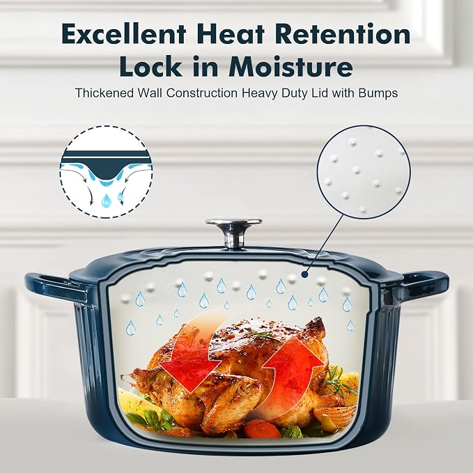 SENSARTE Enameled Cast Iron Dutch Oven Pot with Lid 3.5/5.5/6.5 Quart Heavy-Duty Round Dual Handles Kitchen Pot with Cotton Potholders & Silicone Trivet, Pot for Bread Baking, Stews, Braising, Roasting, Oven Safe, 3.5 Quart, Emerald Green