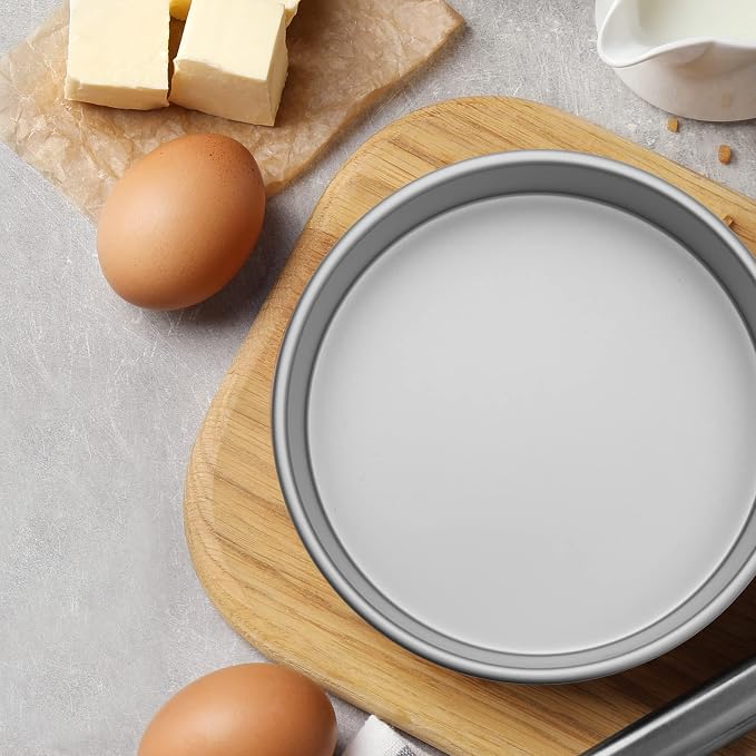 7" x 4" Round Cake Pan, Anodized Aluminum Cake Pan Baking Tin Mold, Professional Bakeware