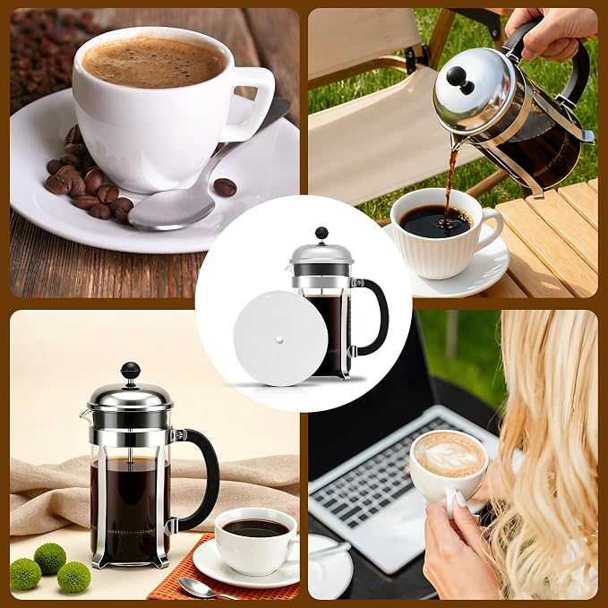150 Pcs Disposable Coffee Filters for Bodum French Press 34 Oz | White Percolator Filters for Bodum 34oz Brazil French Press, Tear-resistant When Wet, Prevent Coffee Grounds Leakage