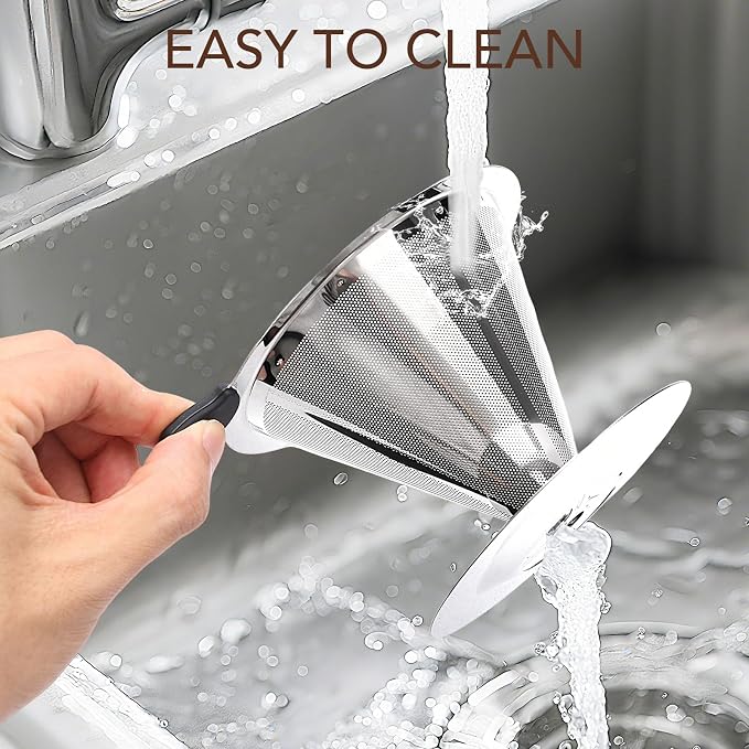 Premium Pour Over Coffee Dripper with Reusable Stainless Steel Filter – Portable, Easy Clean Coffee Maker for Single Cup Brewing – Ideal for Home, Office, Camping