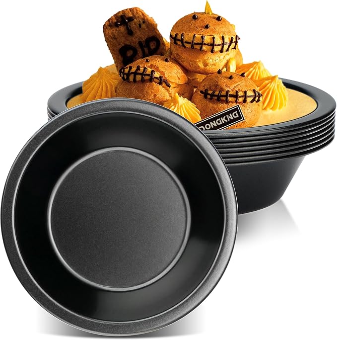5 Inch Mini Pie Tin, 8-Pack Small Pie Pans | Nonstick Carbon Steel Baking Pans, Ideal For Oven & Instant Pot Baking, Perfect For Mini Pies, Cake, Tarts & Quiches