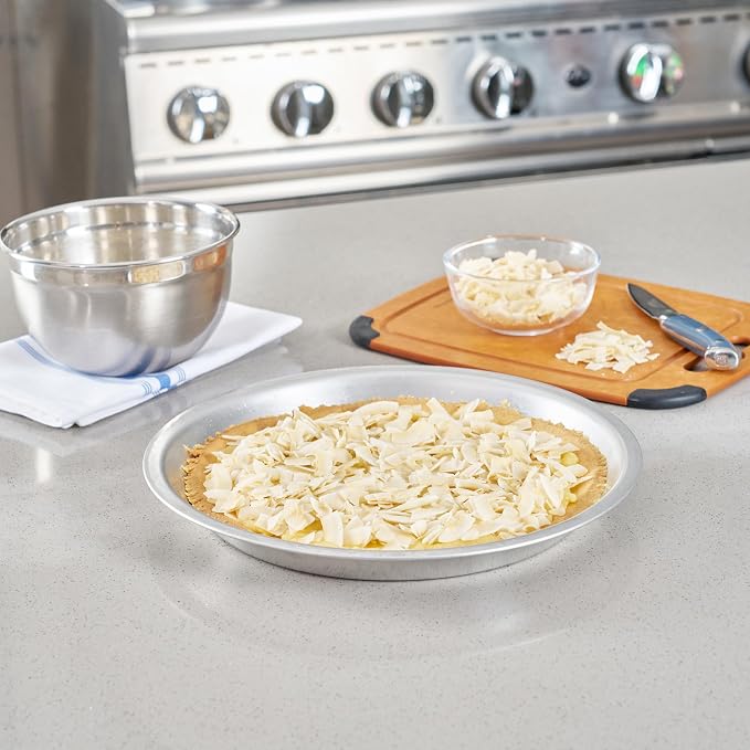 Restaurantware Aluminum Pie Pan 72 Count 11 Inch Round 1.25 Inch Deep Oven-Friendly Pie Tin, Lightweight Baking Pan, Silver Plate for Quiche, Fruit Pies, Home And Commercial Kitchens