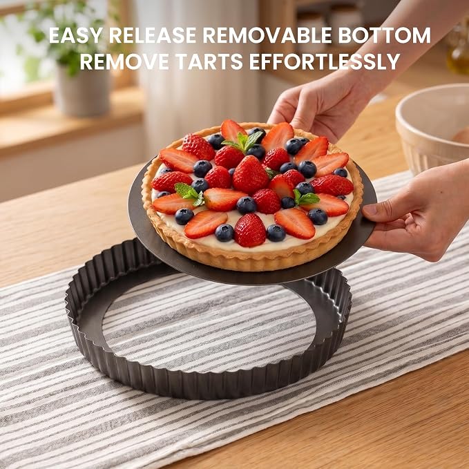 LISI 9 Inch Round Cake Pan Set, Carbon Steel Nonstick Baking Pans, Dishwasher Safe (Removable 9'' Cake Pan Set (2 Pack))