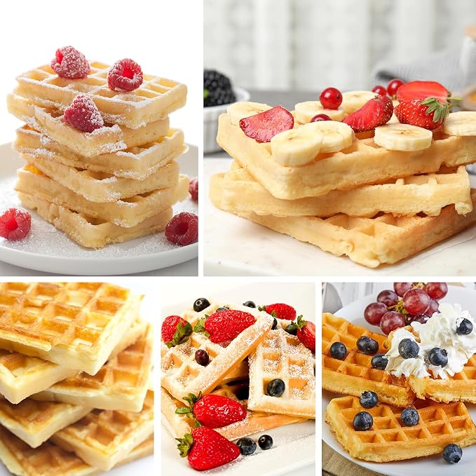 Silicone Waffle Mold for Air Fryer, 2-Pack, 20.5x14.5cm | Deep Pocket Cavities, Belgian-Style Waffles, Flexible & Easy Release, Oven Compatible, Nonstick Tray