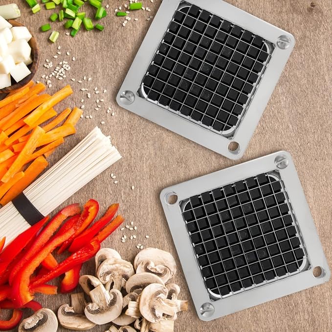 3/8" Replacement Blades, 2 Pack, 420 Stainless Steel | Commercial choppers & dicers, sharp uniform cuts, time-saving prep, corrosion resistant, for fries onions tomatoes cucumbers