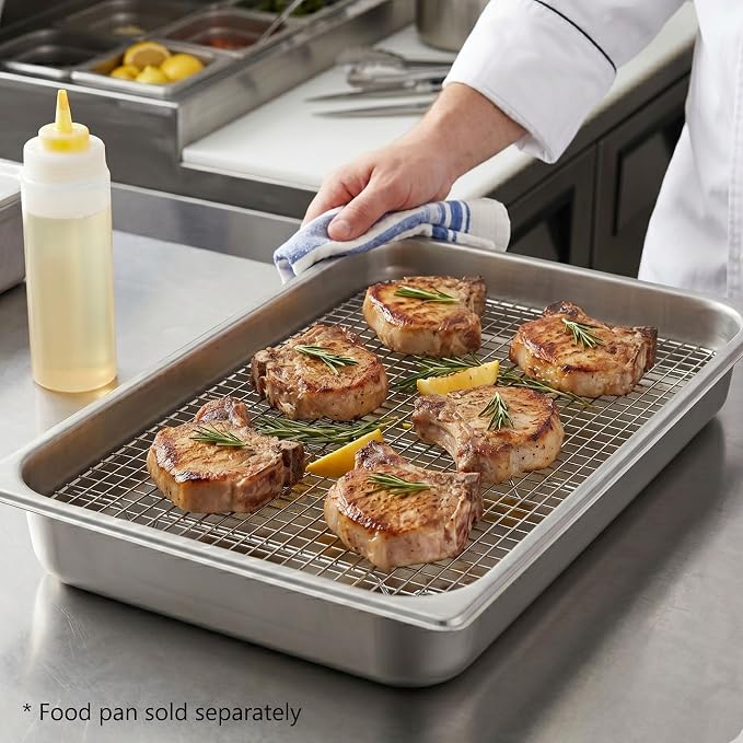 TrueCraftware- 18"x 10" Full Size Rectangular Wire Pan Grate Chrome-Plated Set of 2 -Fits Full Size Sheet Pans Cookie Pans Cooling Rack Baking Sheet Grate Cake Rack for Pies Cookies Pastries Cakes