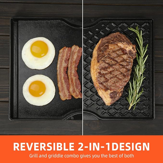 Grill Griddle for Weber Spirit 300 Series | Dual Sided Sear Parts for Spirit II 300,Spirit E/S310 E/S315 320 330 SP320,Spirit 700,Genesis 1000-3500,Gold & Silver B/C Gas