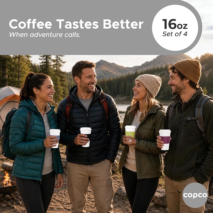 Copco Acadia Travel Mug, 16 Oz - Black, Plum, Blue, Green, Set of 4