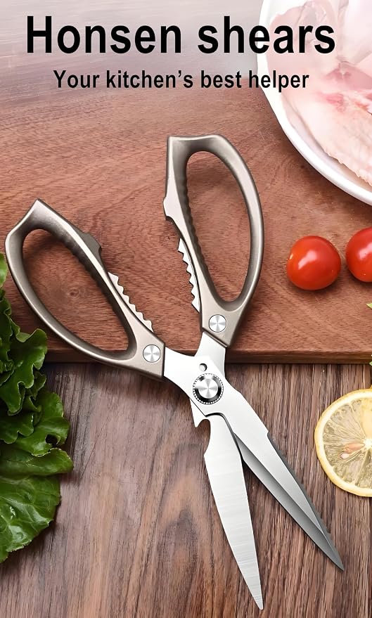 Kitchen Scissors, All Purpose，Ultra Sharp Meat Scissors，Heavy Duty Cooking Scissor，Dishwash Safe Stainless Steel Kitchen Shears for Food, Chicken Bones, Turkey