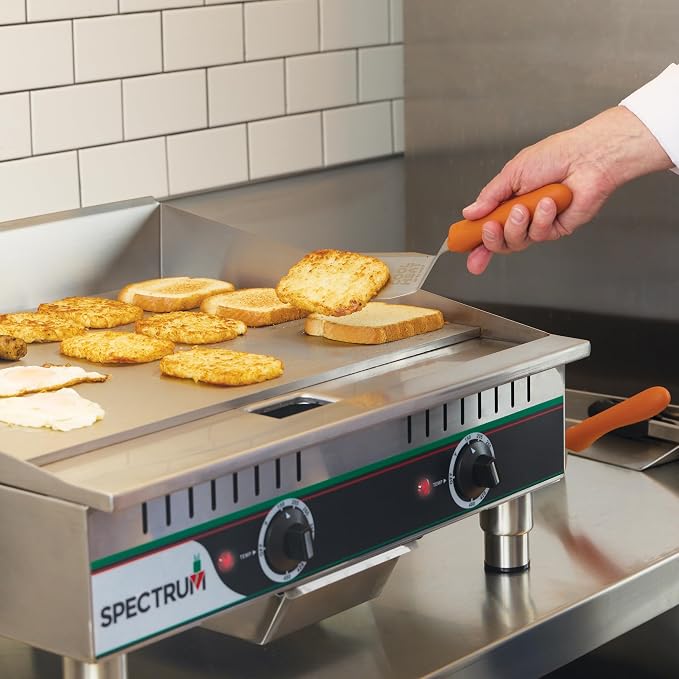 Winco 24" Commercial-Grade Electric Griddle | Dual heat zones, 3" backsplash, Removable grease drawer, Great for Breakfast Foods, Sandwiches and Restaurant Kitchens