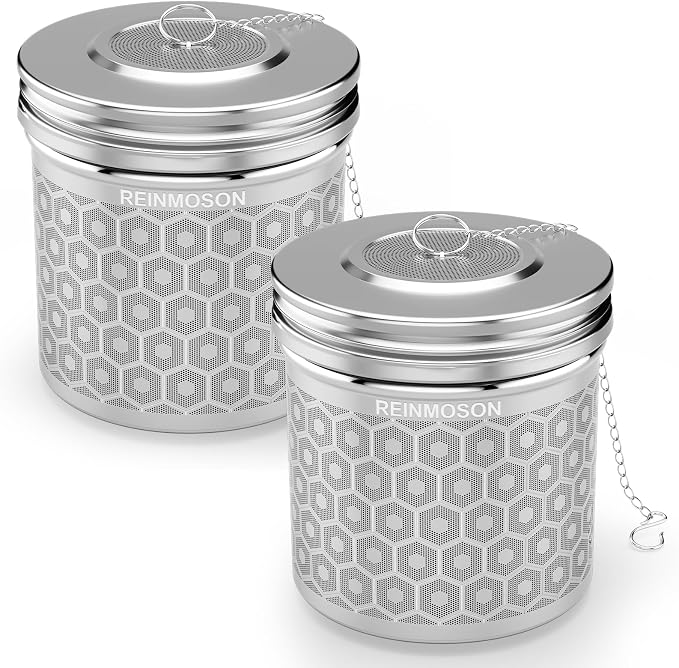 2 Pack Extra Large Tea Infuser for Loose Leaf Tea & Spice Ball | 304 Stainless Steel Tea Strainer Fine Mesh Large Tea Ball 3.2” x 3” Loose Leaf Tea Steeper for Teapot Pitcher Kettle