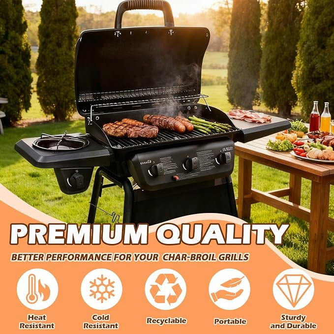 Grease Cup with Clip for Char-Broil/Kenmore Replacement Parts, Masterbuilt 30" & 40" Propane Smokers and Other Similar Grills, Grease Bucket Tray and 10-Pack Disposable Foil Liners