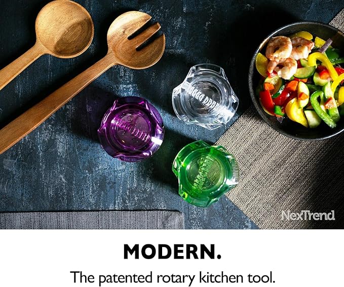 Garlic Twister 4th Gen – Garlic Mincer & Garlic Press in One - for Ginger, Herbs, Nuts & more, BPA-Free, Dishwasher Safe, 3–5 Clove Capacity - Clear