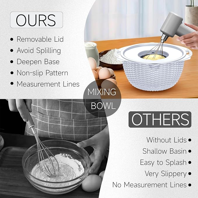 4-1 Strainer with Bowl Set - Rotatable Colander for Kitchen(Patented) - Strainers and Colanders - Pasta Strainer with New Upgraded Graters for Fruit Veggie Fun Kitchen Presents - White