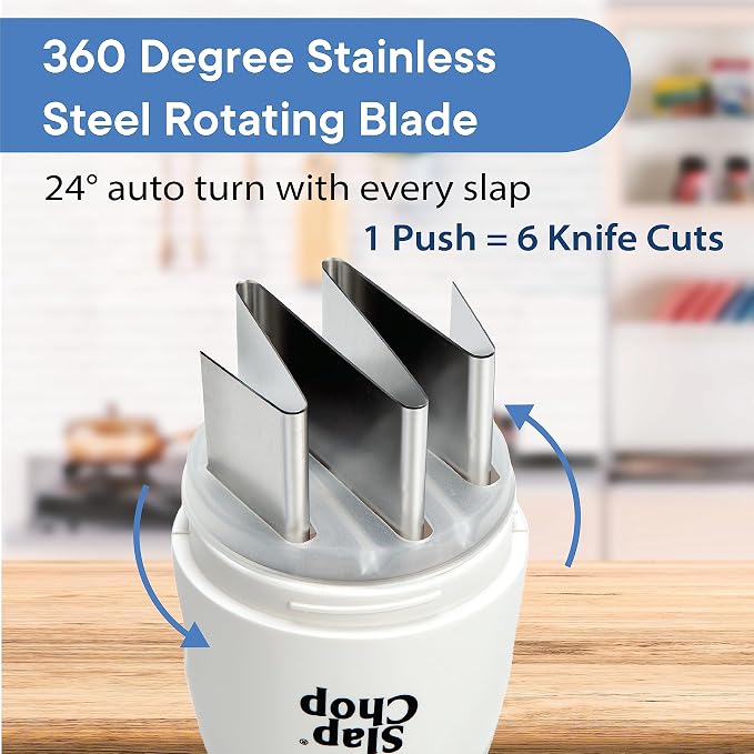 Slap Chop Original Food Chopper, Stainless Steel Blades, Butterfly Open | Manual Food Chopper, Vegetables, Salad Toppings, All Type of Nuts