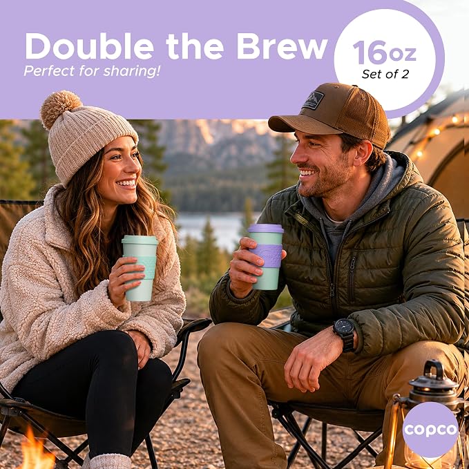Copco Acadia Travel Mug, 16 Oz - Purple & Teal, Set of 2