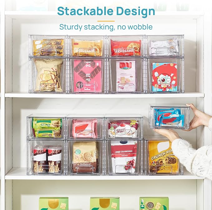 Vtopmart 8 Pack Clear Stackable Storage Drawers