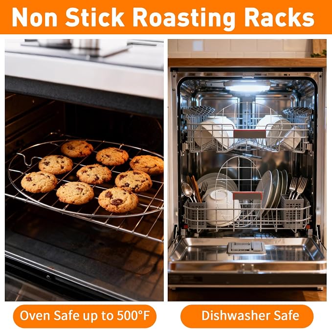 Turkey Roasting Cooling Racks Wire Broiling Rack Roasting Rack | for Oven Stainless Steel Oval Steamer Rack Baking Canning Rack