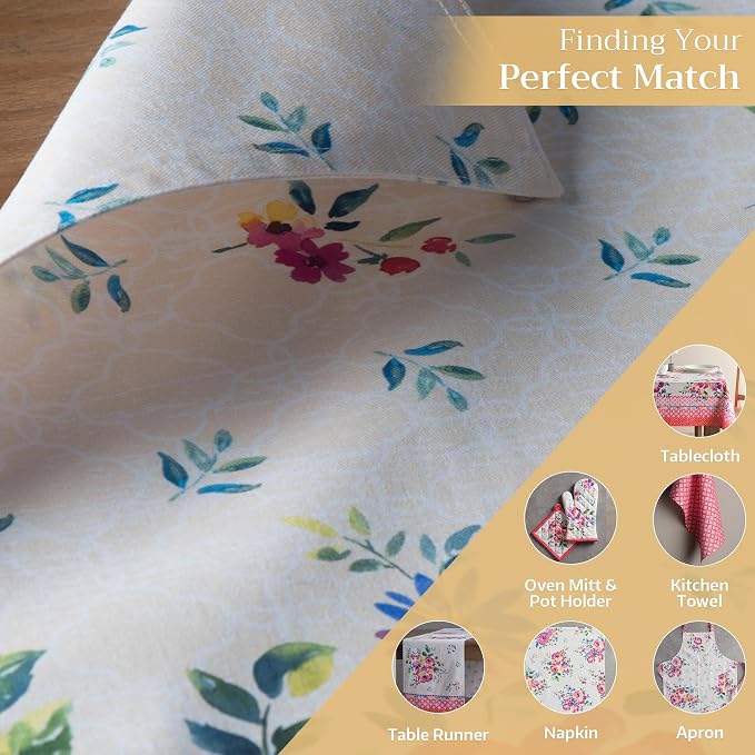 Maison d' Hermine Placemats Set of 4 Reusable 100% Cotton (13"x19") | Cloth Place Mats Washable Table Mats for Kitchen Dining Party Wedding Hotel Home Restaurant Spring Summer - Rose Garden