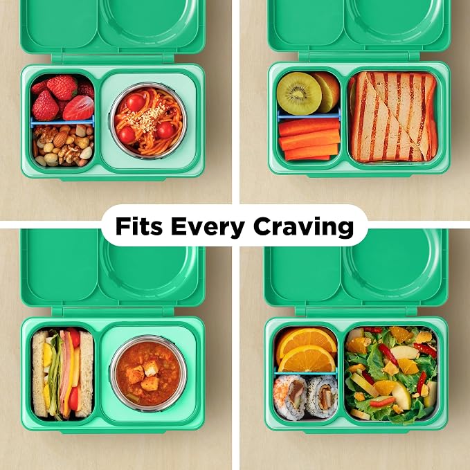 Omie OmieBox UP Kids Insulated Bento Box, Jade Green