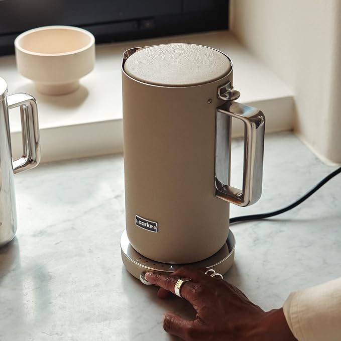 Aarke Kettle - Electric Stainless Steel Tea Kettle 1.2L (40oz), Sand | Temperature Control, Non-Drip Spout, Double-Wall Construction, Dry Boil Protection, Heat-Safe Handle, LED Cool-Down Indicator