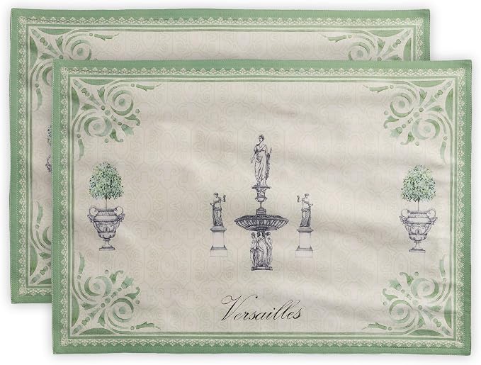 Maison d' Hermine Placemats Set of 2 Reusable 100% Cotton (13"x19") | Cloth Place Mats Washable Table Mats for Kitchen Dining Party Wedding Hotel Home Restaurant Spring Summer - Jardin Du Roy