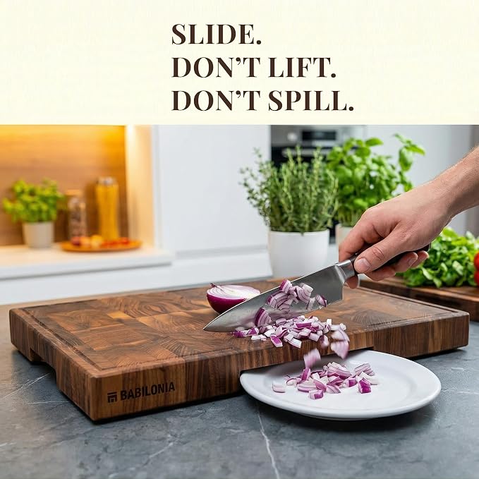 American Walnut Wood Cutting Board, End Grain Butcher Block for Kitchen | Black Walnut Grown in USA - 20" x 12.2" (ExtraThick 1.7") Heavy Duty Hardwood Non Toxic Wooden Chopping Boards (Oil Included)