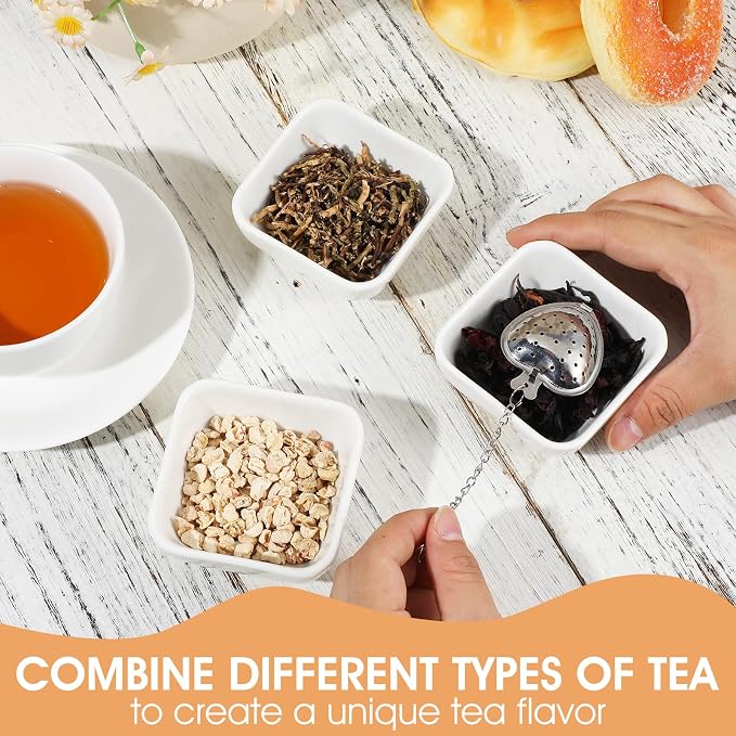 40 Pcs Stainless Steel Tea Ball Mesh Tea Infuser Strainers Premium Tea Filter Tea Interval Diffuser with Extended Chain Hook for Brew Loose Leaf Tea and Seasonings &spices
