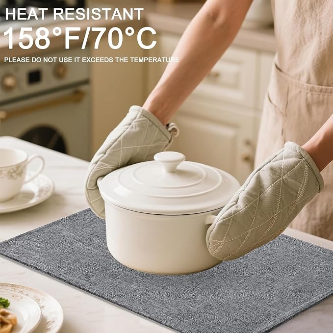 Homaxy Cloths Placemats for Dining Table Set of 6, 13" x 19", Dark Grey | Heat Resistant, Washable, Cotton Linen Blend Table Mats, Easy to Clean Place Mats, Indoor Outdoor