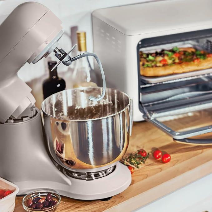 5.3 Qt Stand Mixer, 300W Electric Kitchen Mixer with 12 Speeds, Tilt Head Design, Stainless Steel Bowl, Dough Hook Whisk Beater Splash Guard (Porcini Taupe)