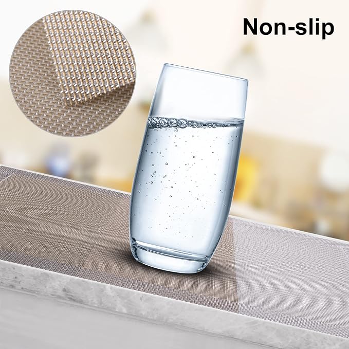 Aofmee Placemats Set of 6, Heat Resistant Place Mats, Washable Durable PVC Table Mats, Woven Vinyl Plastic Placemats for Kitchen Dining Table, Non-Slip Stain Resistant Placemats Indoor, Easy to Clean