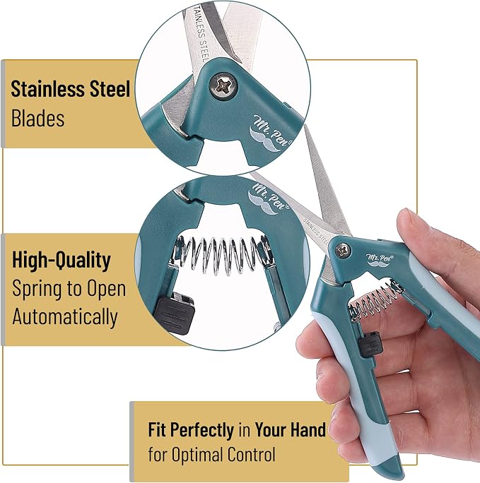Mr. Pen- Gardening Scissors, 6.5 Inch | Pruning Shears for Gardening with Straight Stainless Steel Blade, Garden Shears, Garden Clippers Handheld, Plant Shears