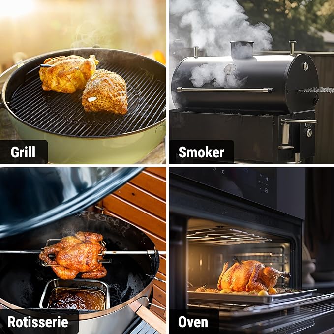 TempPro TempSpike 500ft Wireless Meat Thermometer with Long & Short Probes | Rechargeable Bluetooth Meat Thermometer for Kitchen Oven Smoker, Wireless Meat Probe for Backyard Grill BBQ Rotisserie