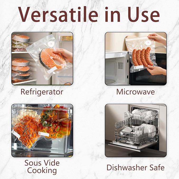 30-Pack Vacuum Sealer Bags Compatible with Chef Preserve – BPA-Free, 15 Medium (10×11 in) + 15 Large (12×13 in), Reusable Leak-Proof Food Storage Bags for Freezer, Microwave & Sous Vide