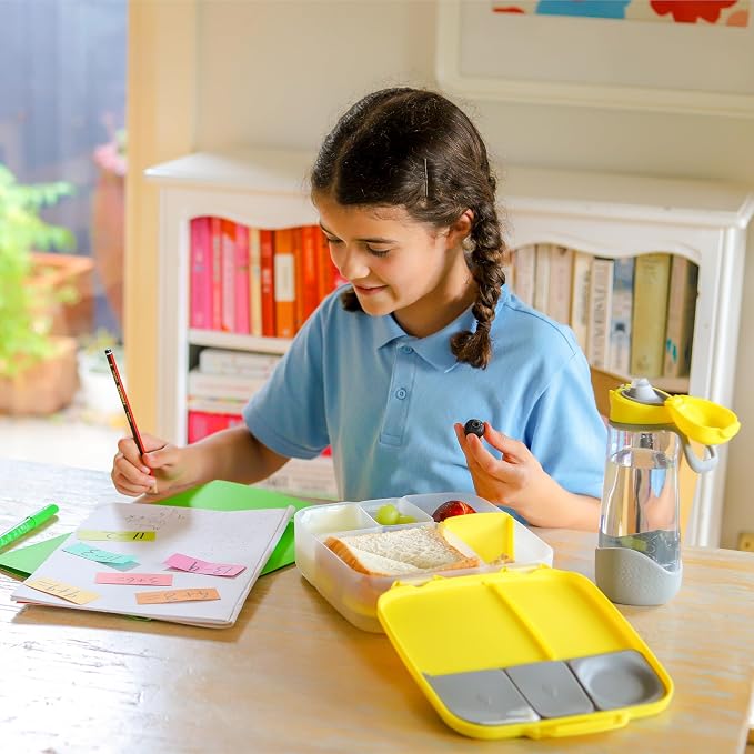 b.box Lunch Box, 8.5 Cup Bento Box for All Ages, Snack Box, Food Containers | Lunch Box Kids + Adults, Lunch Containers, 4 Compartments, Leak Proof, Dishwasher Safe, BPA Free, PFAS Free — Chill Out
