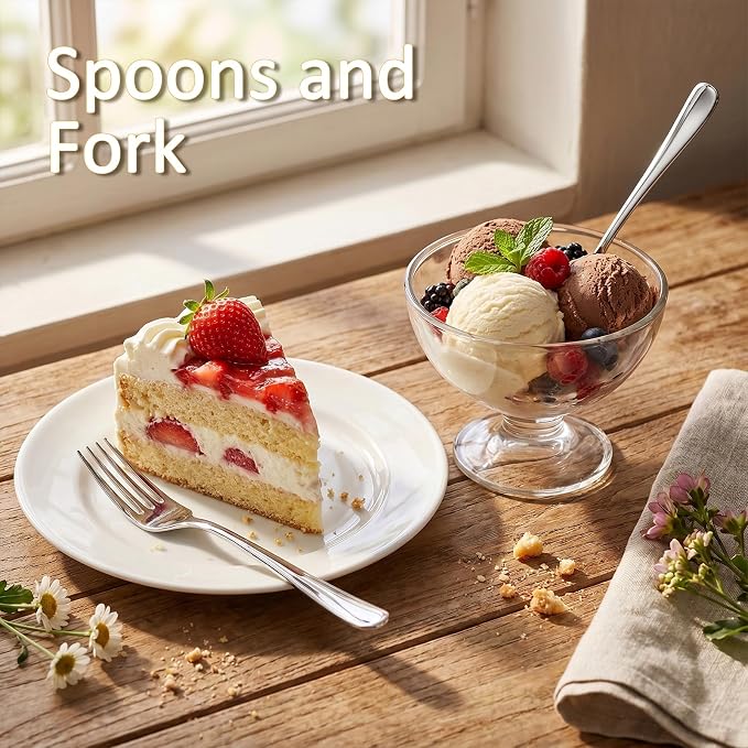 20 Piece Stainless Steel Flatware Set,Silverware Set for 4,include Forks,Knives,Spoons.Cutlery Utensil Set for Home,Kitchen,Party,Buffet,Banquet,Catering (Silver)