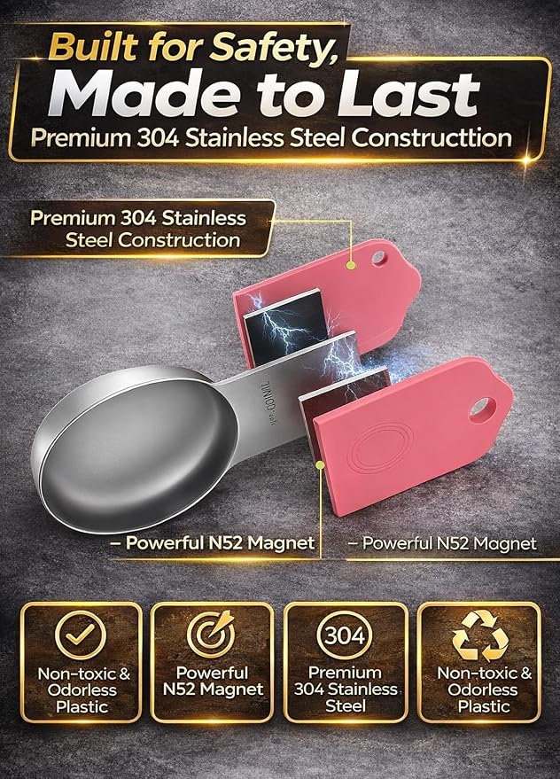 Magnetic Measuring Cups and Spoons Set304 Stainless Steel Dual Scale Set of 15, Strong N52 Magnetic Nesting Design with Leveler, for Dry&Liquid Ingredients, Dishwasher Safe(Colorful)