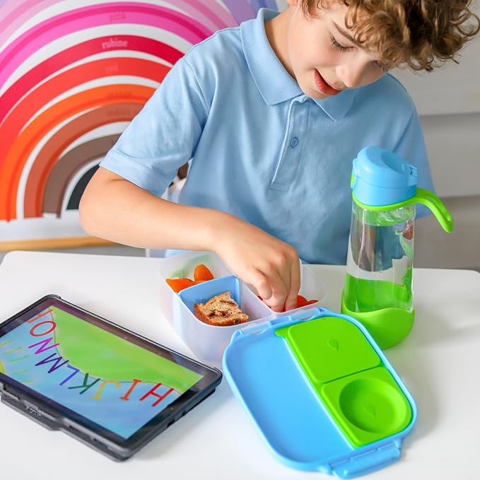 b.box Mini Lunch Box, Snack Containers for Kids, Lunch Box Kids, 4.25 Cup | Bento Box for Kids, Sanck Box, Lunch Containers, Leak Proof, Dishwasher Safe, BPA Free, PFAS Free, Ages 3+ — Ocean Breeze