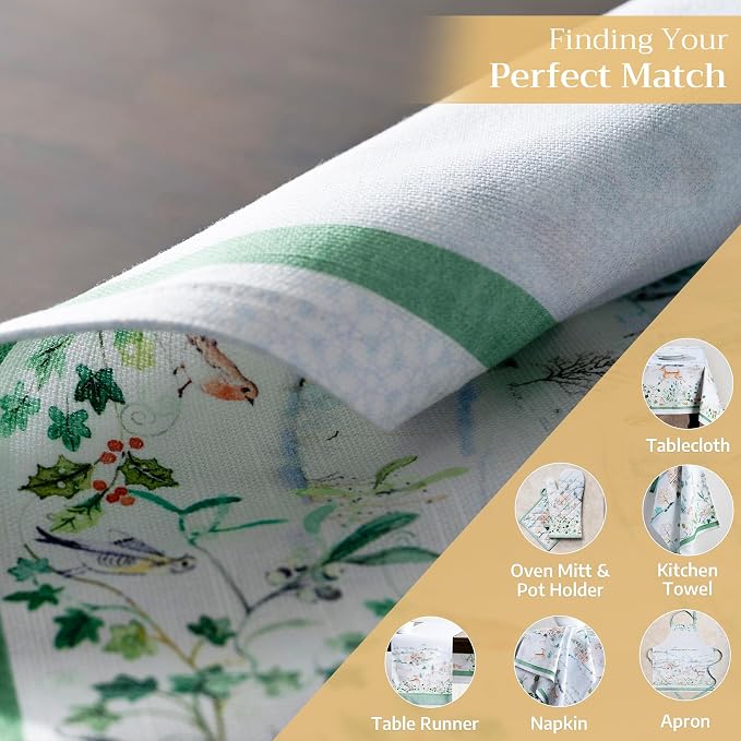 Maison d' Hermine Placemats Set of 4 Reusable 100% Cotton (13"x19") | Cloth Place Mats Washable Table Mats for Kitchen Dining Party Wedding Hotel Home Thanksgiving Christmas - Snowy World